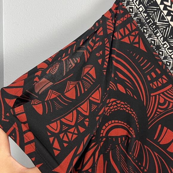 NWT Catherines Women's‎ 2X Maxi Dress Stretch Tribal Art Print Bohemian Vacation - Picture 4 of 12